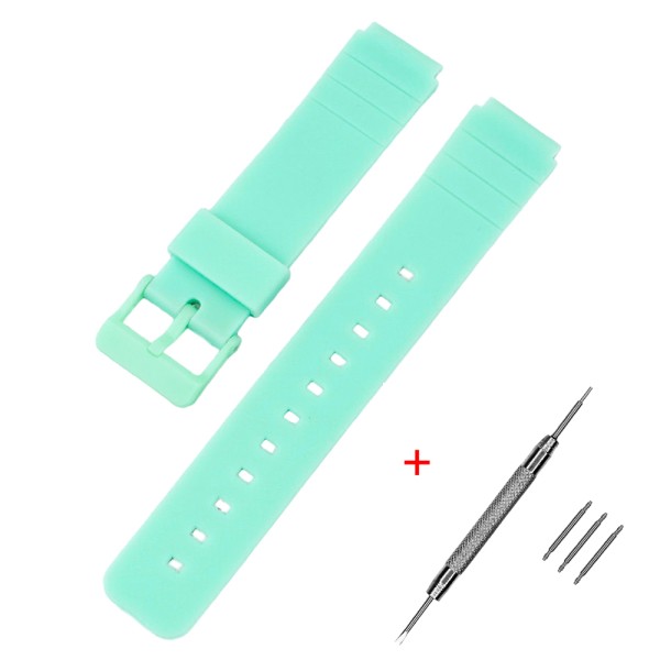 Ремешок для Casio MQ-24 All Light Green полиуретановый светло-зеленый (1051-0889)