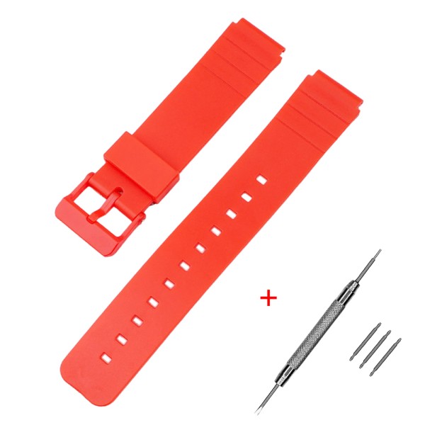 Ремінець для Casio MQ-24 All Red червоний поліуретановий (SKU 1051-0890)