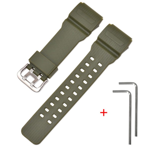 Ремешок для Casio G-Shock GG-1000/GWG-100/GSG-100 Army Green SI, полиуретановый зеленый