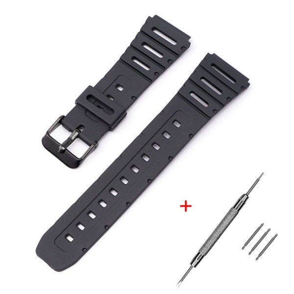 Ремінець для годинника Casio F91W 18mm Black BK Чорний Полімерний