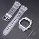 Ремінець + безель для Casio G-Shock GMW-B5000 Transp Silver SI, прозорий полімерний комплект