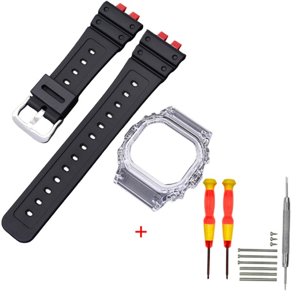 Ремешок и безель Casio accessories для G-Shock GMW-B5000 Red-Black Transp SI черно-красный