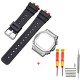 Ремінець та безель для Casio G-Shock GMW-B5000 Red-Black SI, полімерний комплект чорно-червоний