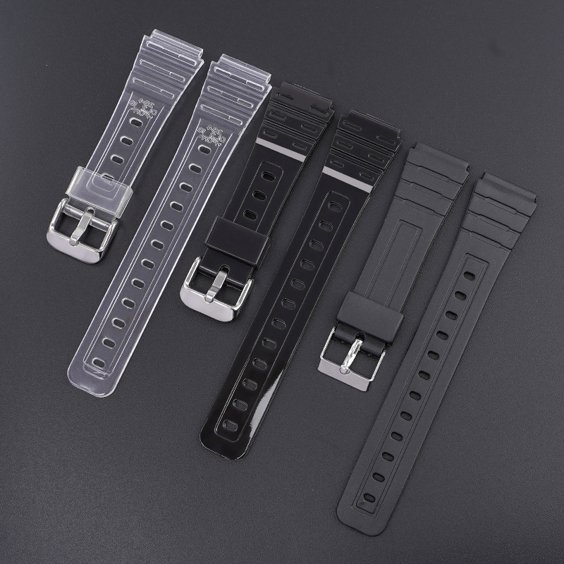 Ремешок для Casio F-91W Jelly Transp SI прозрачный полимерный для моделей F-84, F-94, F-105, AE1300