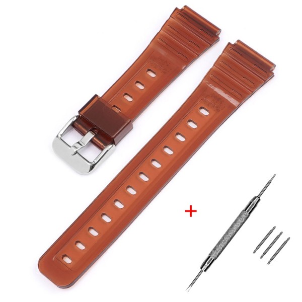 Ремешок Casio accessories для F-91W Jelly Brown SI, полимерный коричневый (1051-0928)
