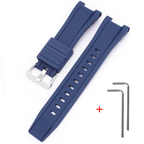 Ремешок для Casio G-Shock GST-W300 Dark Blue SI полимерный темно-синий (1051-0937)