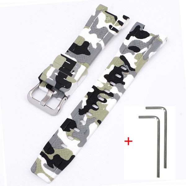 Ремешок для Casio G-Shock GST-W300 Camo White SI полимерный белый камуфляж