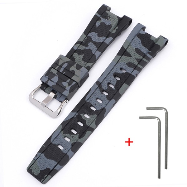 Ремінець для годинника Casio G-Shock GST-W300 Camo Black SI полімерний чорний камуфляж