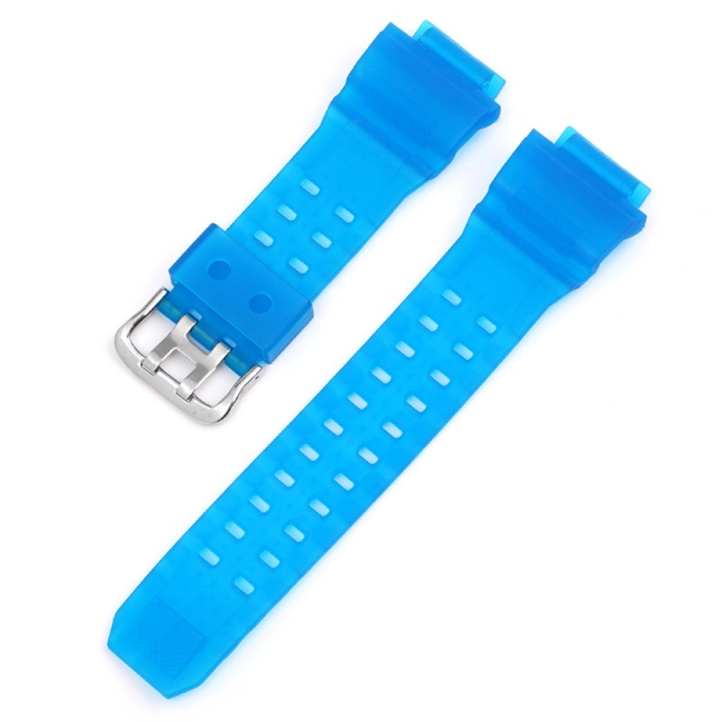 Ремешок Casio accessories для G-Shock GW-9400 Transl Light-Blue SI, полимерный полупрозрачный синий
