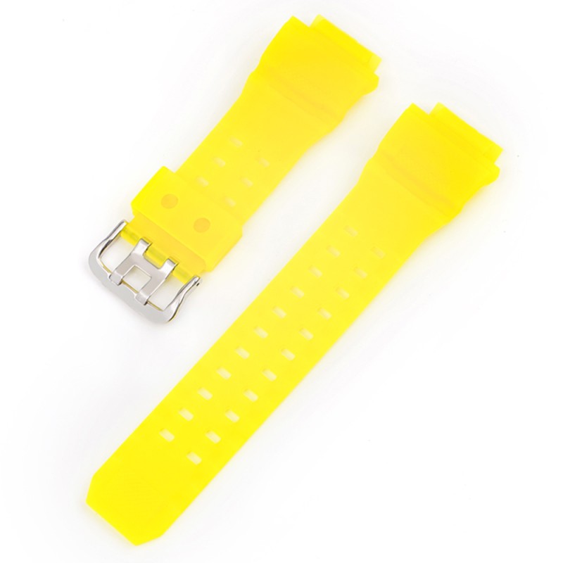 Ремінець для Casio G-Shock GW-9400 Yellow SI полімерний напівпрозорий жовтий (1051-0977)
