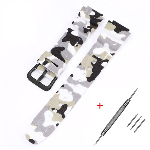 Ремешок для Casio G-Shock AQ-S800/AE-1200 Camo White BK полимерный белый камуфляж