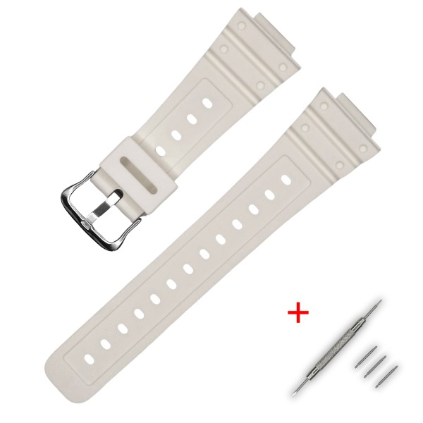 Ремінець для Casio G-Shock DW-5600 White SI білий полімерний для моделей GA-2100 та GW-B5600