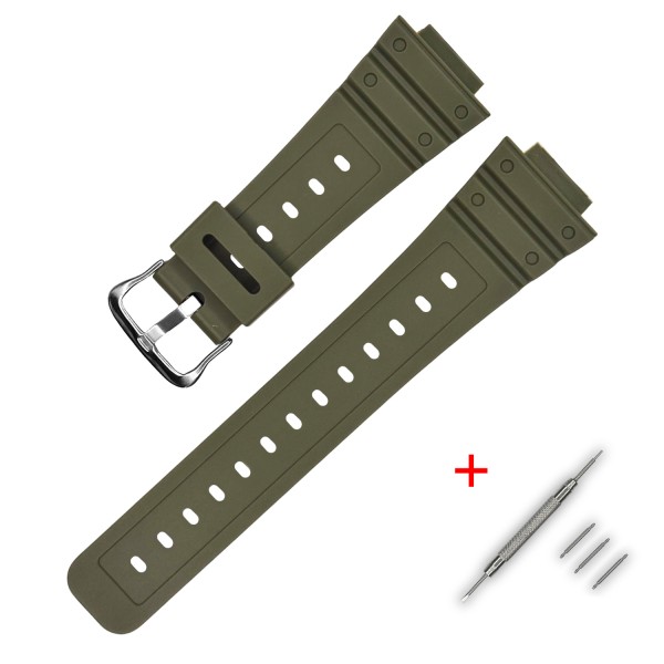 Ремешок для Casio G-Shock DW-5600 Army Green SI зеленый полимерный 20 см