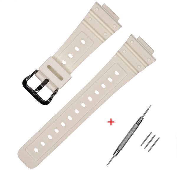 Ремінець Casio accessories для Casio G-Shock DW-5600 B White BK білий полімерний 20 см
