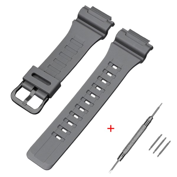 Ремешок для Casio AE-1000W Gray BK серый полиуретановый (1051-1030) для часов Casio accessories