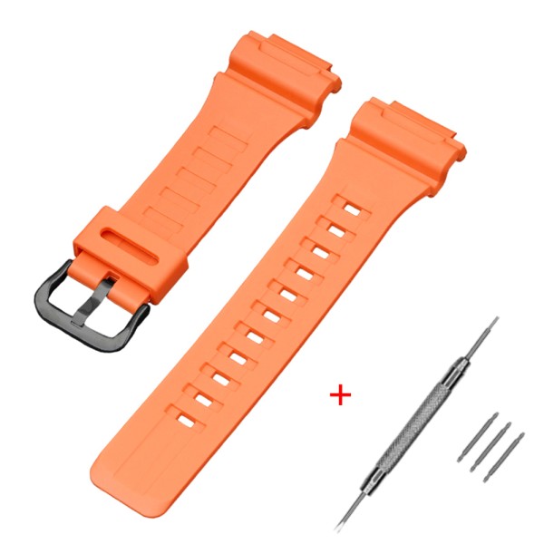 Ремешок для часов Casio AE-1000W Orange BK оранжевый полиуретановый 21,5 см