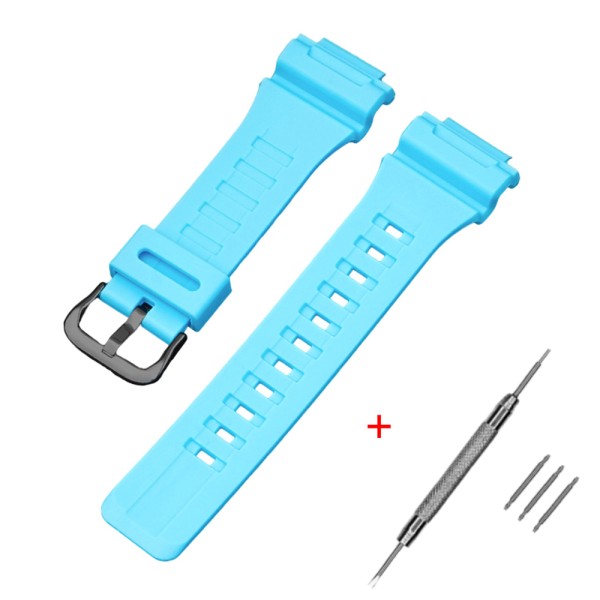 Ремешок для Casio AE-1000W Light Blue BK полиуретановый, светло-голубой (1051-1037)
