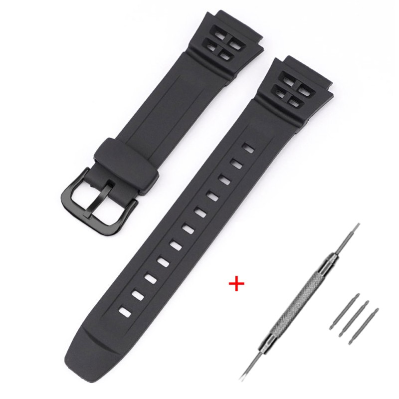 Ремешок для Casio AE-1000W Pro Black BK полимерный черный (1051-1044)
