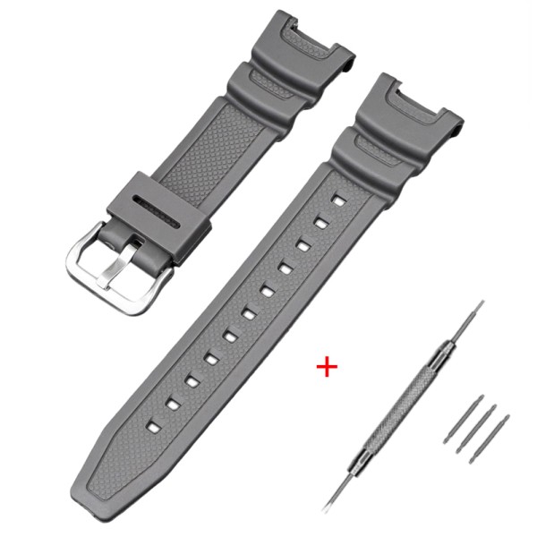 Ремінець для годинника Casio SGW-100 Gray SI сірий полімерний (1051-1049)