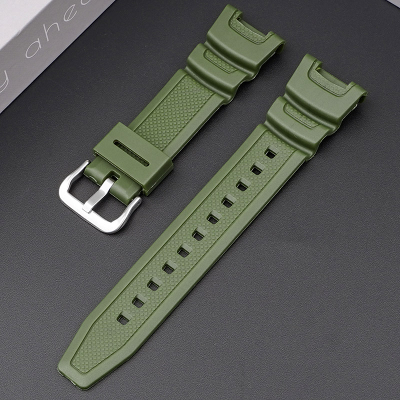 Ремінець для годинника Casio SGW-100 Army Green SI полімерний зелений (1051-1050)