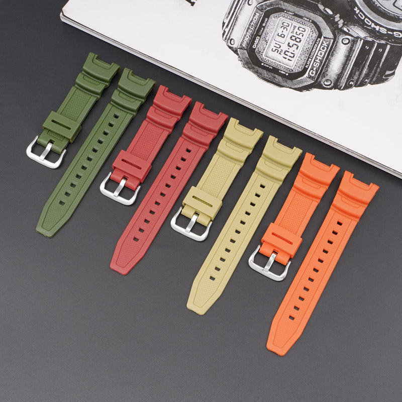 Ремінець для годинника Casio SGW-100 Army Green SI полімерний зелений (1051-1050)