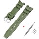 Ремінець для годинника Casio SGW-100 Army Green SI полімерний зелений (1051-1050)