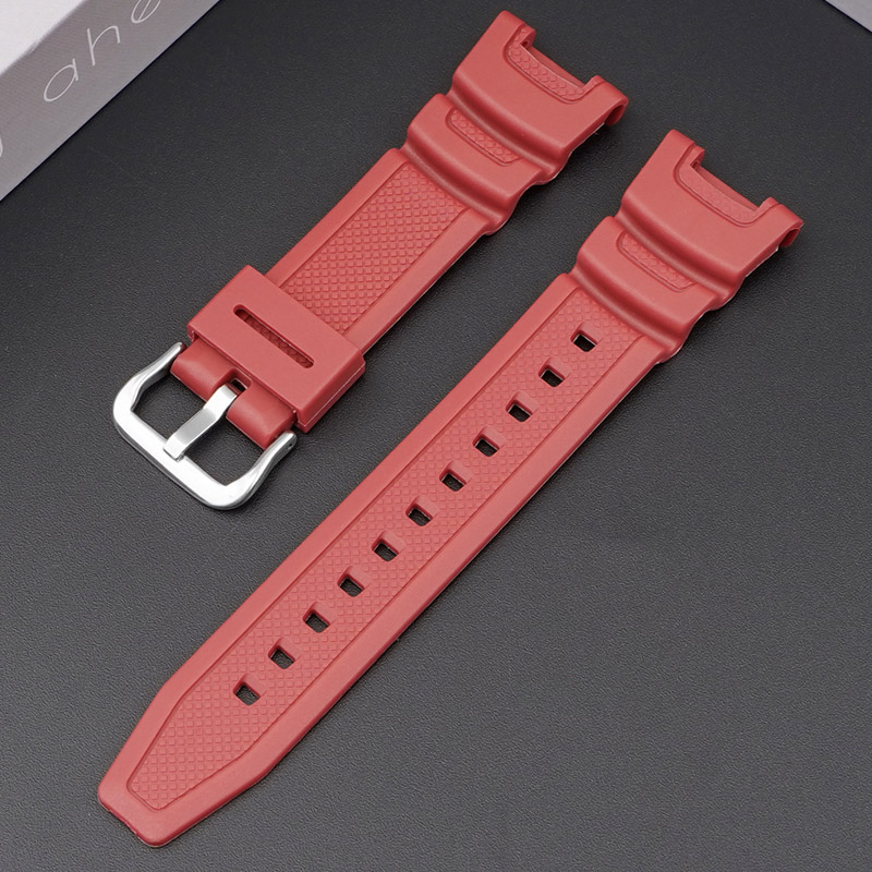 Ремешок для Casio SGW-100 Red SI красный полимерный, длина 20.6 см (1051-1054)