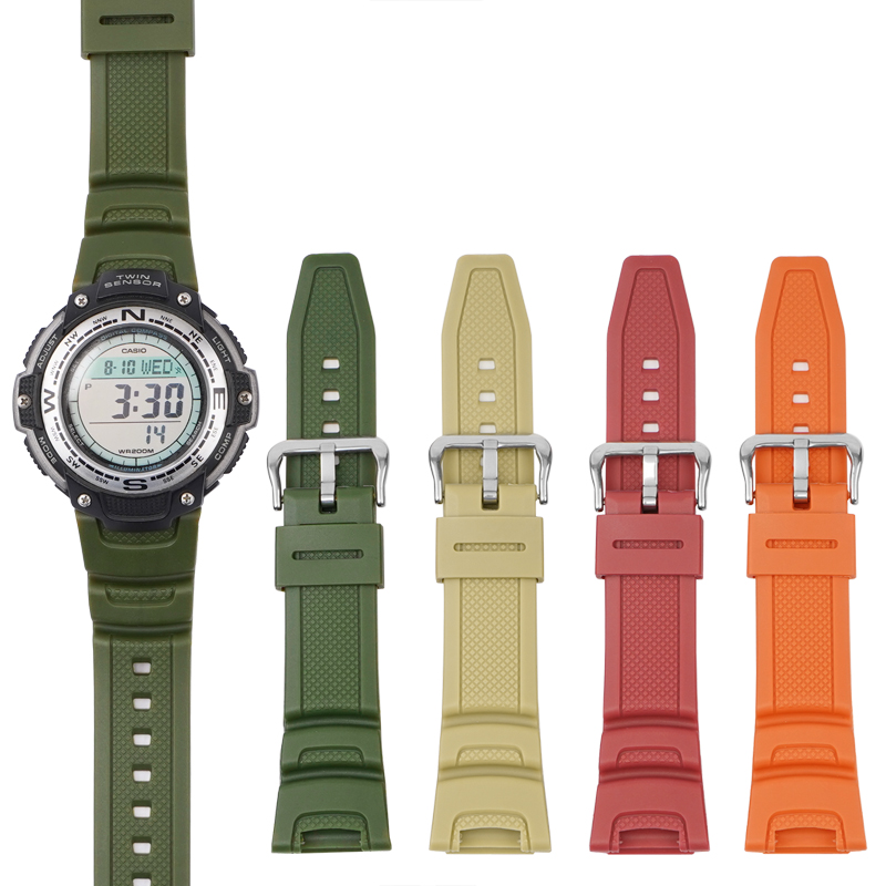 Ремешок для Casio SGW-100 Red SI красный полимерный, длина 20.6 см (1051-1054)