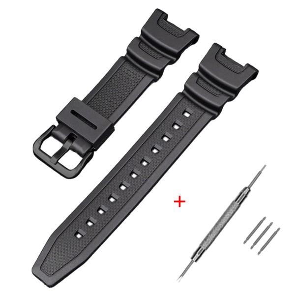 Ремешок для Casio SGW-100 Black BK полимерный черный (1051-1056)