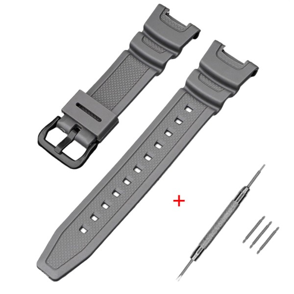 Ремінець для годинника Casio SGW-100 Gray BK полімерний сірий (1051-1059)