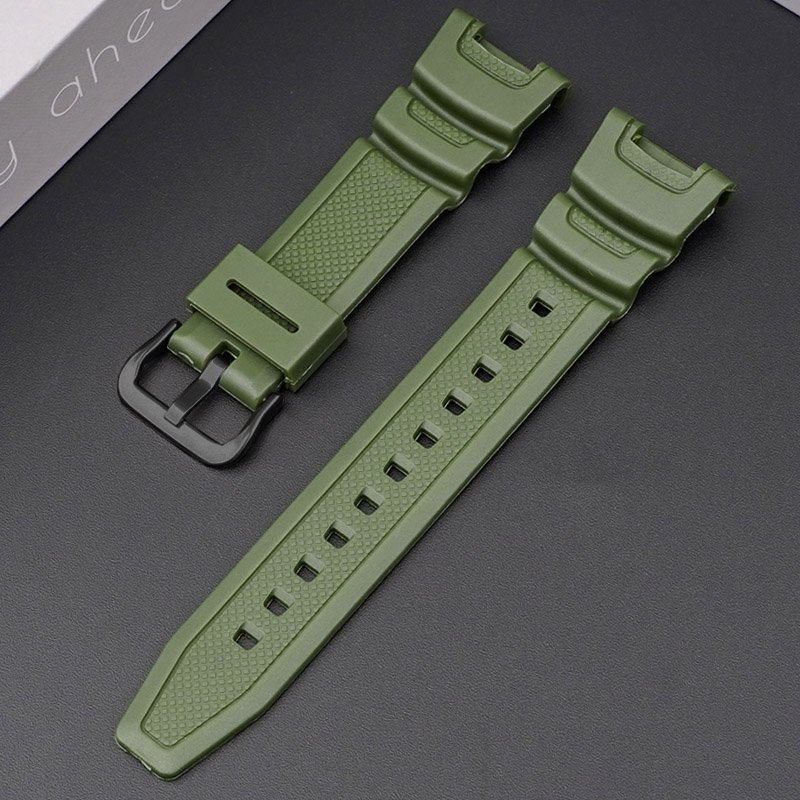 Ремінець для годинника Casio SGW-100 Army Green BK полімерний зелений (1051-1060)