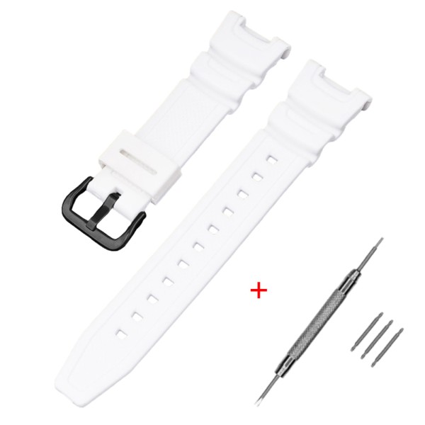 Ремінець для годинника Casio SGW-100 White BK білий полімерний, 20.6 см (1051-1062)