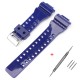 Ремешок для Casio G-Shock GA-100/110 Dark Blue-Glossy SI темно-синий глянцевый полимерный