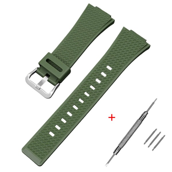 Ремінець для Casio G-Shock GA-100/110 Army Green SI полімерний зелений (1051-1089)