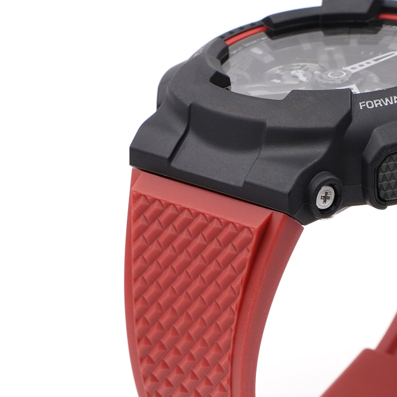 Ремінець для Casio G-Shock GA-100/110 Red BK червоний полімерний 21.3 см (1051-1099)