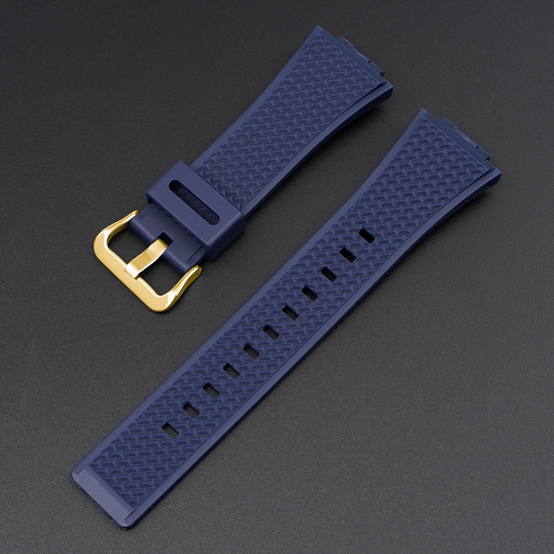 Ремінець для годинника Casio G-Shock GA-100/110 Dark Blue GD полімерний темно-синій