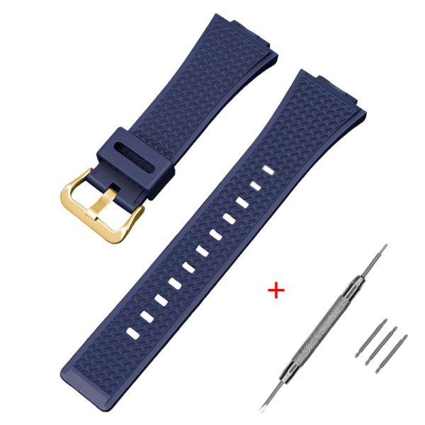 Ремінець для годинника Casio G-Shock GA-100/110 Dark Blue GD полімерний темно-синій