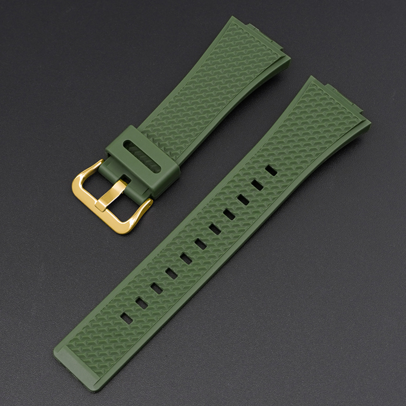 Ремінець для Casio G-Shock GA-100/110 Army Green GD полімерний зелений (1051-1107)