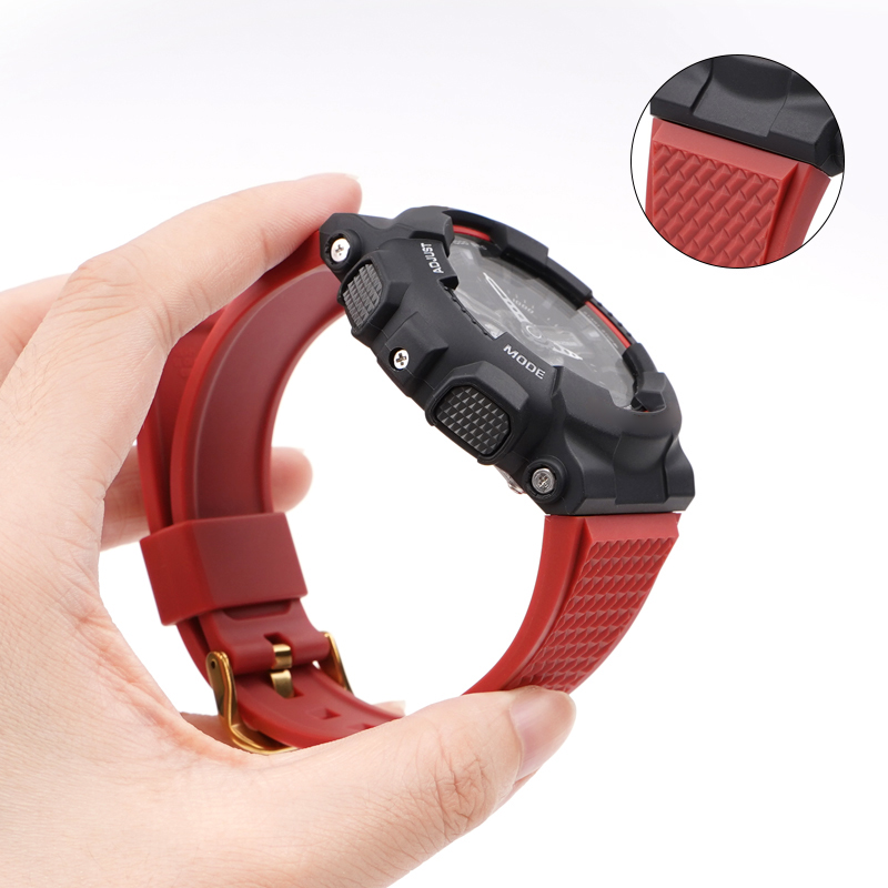 Ремешок для часов Casio G-Shock GA-100/110 Red GD полимерный красный