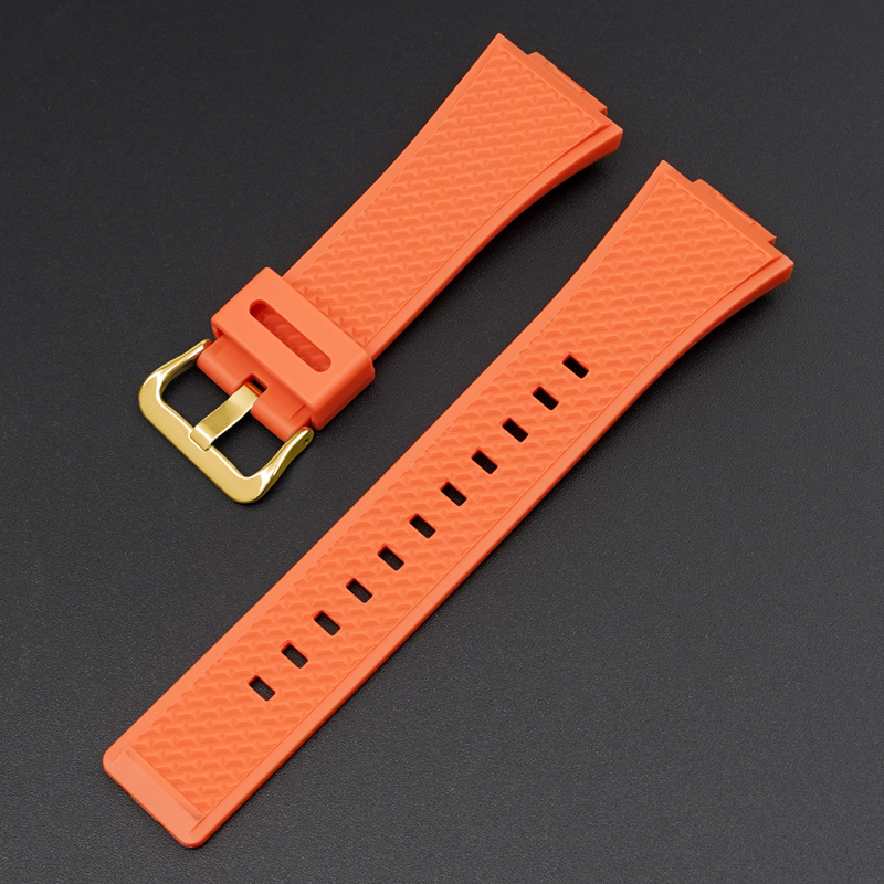 Ремешок для Casio G-Shock GA-100/110/120/700 Orange GD полимерный оранжевый (1051-1109)