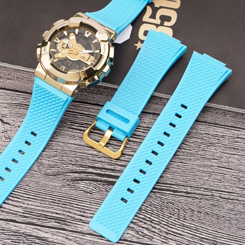 Ремешок для часов Casio G-Shock GA-100/110 Light Blue GD полимерный голубой