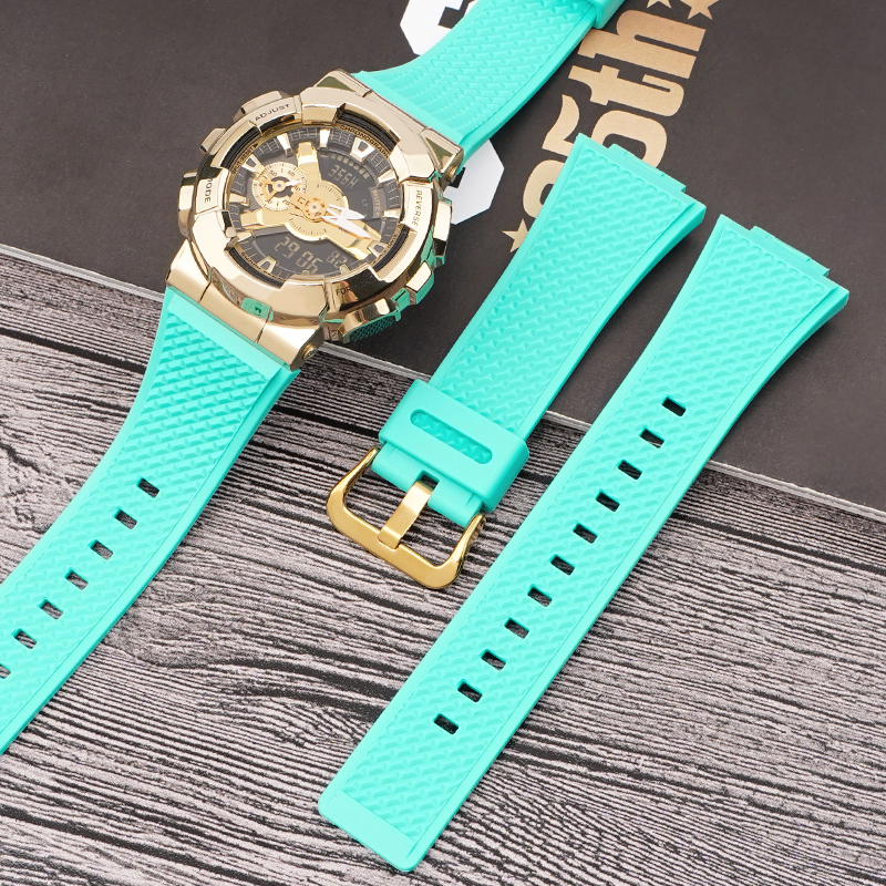 Ремешок для Casio G-Shock GA-100/110 Light Green GD салатовый полимерный (1051-1111)