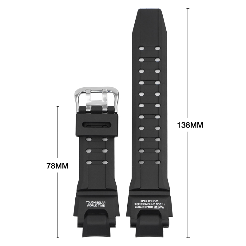 Ремінець для годинника Casio G-Shock GA-1000 Black SI полімерний чорний (1051-1114)