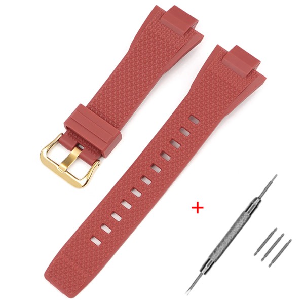 Ремінець для Casio G-Shock GST-B400 Red GD червоний полімерний 22.3 см