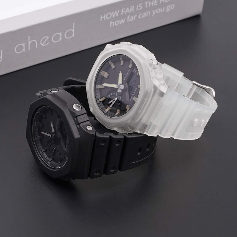 Ремешок для часов Casio G-Shock GA-2100/2110 Black SI, черный полимерный браслет