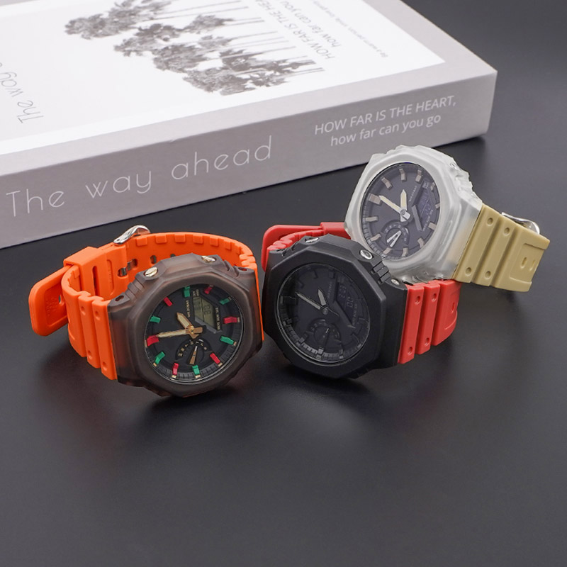 Полімерний ремінець для Casio G-Shock GA-2100/2110 Orange SI помаранчевий 20.2 см