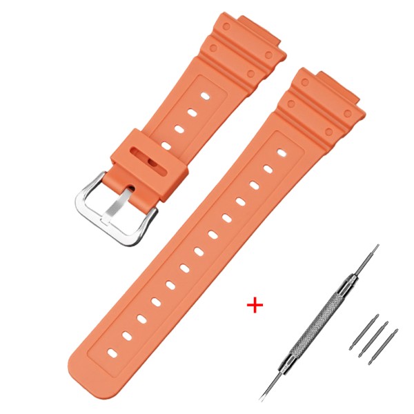 Полімерний ремінець для Casio G-Shock GA-2100/2110 Orange SI помаранчевий 20.2 см