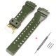 Ремешок для Casio G-Shock GA-100/110/120 Army Green-Glossy GD, полимерный, 21.1 см
