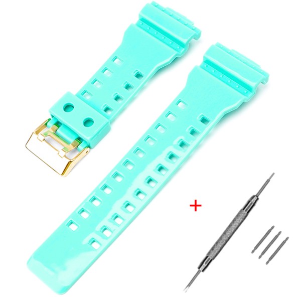 Ремінець для годинника Casio G-Shock GA-100/110/120 Light Green-Glossy GD салатовий полімерний