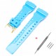 Ремешок для Casio G-Shock GA-100/110/120 Light Blue-Glossy GD, полимерный голубой глянец